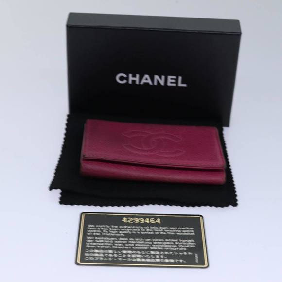 CHANEL Key Case Caviar Skin Pink Gold CC Auth ac3181 - Picture 12 of 16